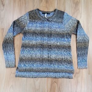 🔹️Kensie Blue & Gray Variegated Knit Sweater Medium
